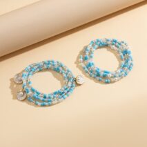 Boho Ocean Style Crystal Beaded Enamel Shell Pendant Waist Chain Set - ArtGalleryZen
