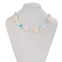 Boho Pearl Crystal Beaded Conch Turtle Necklace - ArtGalleryZen