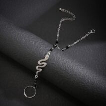 Boho Snake Finger Ring Chain Bracelet - ArtGalleryZen