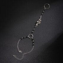 Boho Snake Finger Ring Chain Bracelet - ArtGalleryZen