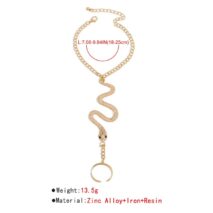 Boho Snake Finger Ring Chain Bracelet - ArtGalleryZen