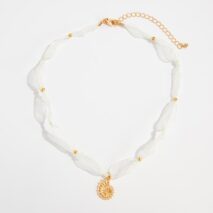 Boho Starfish Conch Shell Pendant Yarn Choker Necklace - ArtGalleryZen