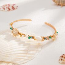 Boho Starfish Conch Turtle Crystal Arm Cuff - ArtGalleryZen