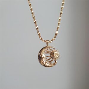 Boho Sun and Moon Celestial Necklace - ArtGalleryZen