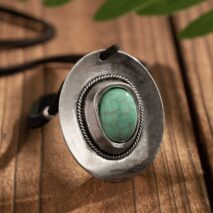 Boho Turquoise Inlaid Cowboy Hat Boot Horseshoe Pendant Velvet Necklace - ArtGalleryZen
