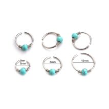 Boho Turquoise Stainless Steel Earring Nose Piercing Nose Hoop - ArtGalleryZen