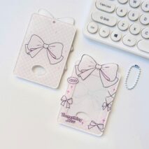 Bowknot Polka Dots Kpop Keychain Acrylic Photocard Holder - ArtGalleryZen