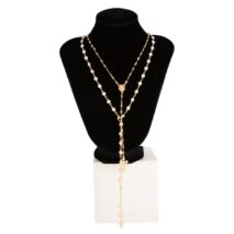 Charming 2pcs Cross Pendant Pearl Chain Y Necklace Set - ArtGalleryZen