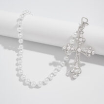Charming Gold Silver Plated Cross Pendant Pearl Trouser Chain - ArtGalleryZen