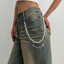 Charming Layered Cross Pearl Trouser Chain - ArtGalleryZen