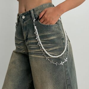 Charming Layered Cross Pearl Trouser Chain - ArtGalleryZen