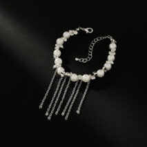 Charming Pearl Irregular Beaded Chain Tassel Choker Necklace Bracelet - ArtGalleryZen