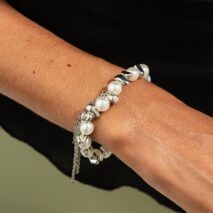 Charming Pearl Irregular Beaded Chain Tassel Choker Necklace Bracelet - ArtGalleryZen