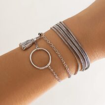 Chc Multi-Layered Tassel Ring Bracelet Set - ArtGalleryZen