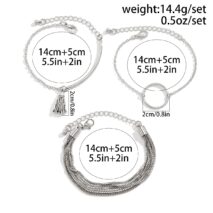 Chc Multi-Layered Tassel Ring Bracelet Set - ArtGalleryZen