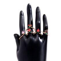 Chic 10 Pieces Colorful Crystal Fruits Rings Set - ArtGalleryZen