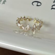 Chic 18K Gold Enamel Butterfly Ring - ArtGalleryZen