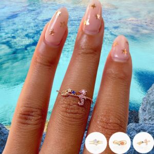 Chic 18K Gold Filled CZ Inlaid Aquarium Ring - ArtGalleryZen