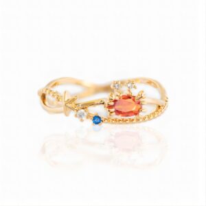 Chic 18K Gold Filled CZ Inlaid Aquarium Ring - ArtGalleryZen