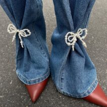 Chic 2pcs Pearl Bowknot Trouser Pin Set - ArtGalleryZen