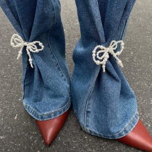 Chic 2pcs Pearl Bowknot Trouser Pin Set - ArtGalleryZen