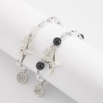 Chic 2pcs Star Lollipop Charm Agate Crystal Chain Matching Bracelet Set - ArtGalleryZen