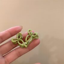 Chic 2 Pieces Enamel Ribbon Bowknot Hair Clips Set - ArtGalleryZen