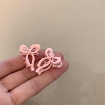 Chic 2 Pieces Enamel Ribbon Bowknot Hair Clips Set - ArtGalleryZen