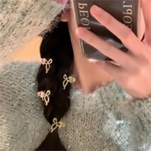 Chic 2 Pieces Enamel Ribbon Bowknot Hair Clips Set - ArtGalleryZen