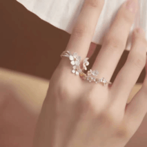 Chic 2 Pieces Floral Ring Set - ArtGalleryZen