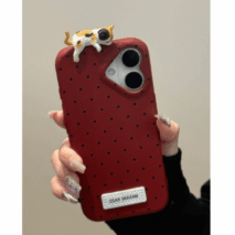 Chic 3D Kitten Polka Dot Leather iPhone Case - ArtGalleryZen