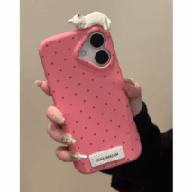 Chic 3D Kitten Polka Dot Leather iPhone Case - ArtGalleryZen