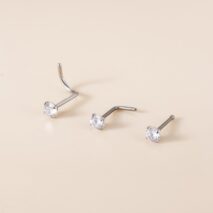 Chic 3mm Cubic Zirconia Inlaid Titanium Nose Piercing Nose Stud - ArtGalleryZen