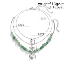 Chic 3 Pieces Sun Moon Star Tree Pendant Turquoise Stone Necklace Set - ArtGalleryZen