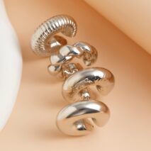 Chic 4pcs Gold Silver Plated Textured Ear Cuff Earrings Set - ArtGalleryZen