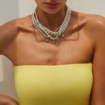 Chic 5pcs Bowknot Shell Starfish Pendant Pearl Chain Necklace Set - ArtGalleryZen