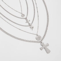 Chic 5pcs Cross Round Disk Coconut Tree Pendant Necklace Set - ArtGalleryZen
