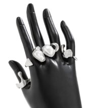 Chic 5pcs Irregualr Pearl Inlaid Waterdrop Ring Set - ArtGalleryZen