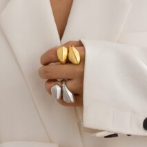 Chic Abstract Chunky Waterdrop Ring - ArtGalleryZen