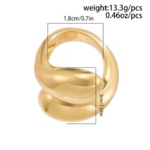 Chic Abstract Chunky Waterdrop Ring - ArtGalleryZen