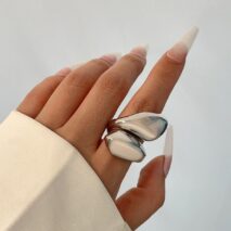 Chic Abstract Chunky Waterdrop Ring - ArtGalleryZen
