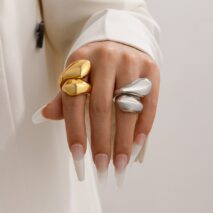 Chic Abstract Chunky Waterdrop Ring - ArtGalleryZen