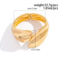 Chic Abstract Leaf Wide Cuff Bangle Bracelet - ArtGalleryZen