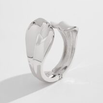 Chic Abstract Leaf Wide Cuff Bangle Bracelet - ArtGalleryZen