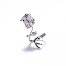 Chic Adjustable Purple Raw Crystal Rose Ring - ArtGalleryZen