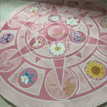 Chic Barbie 12 Dancing Princesses Floral Round Plush Rug Carpet - ArtGalleryZen