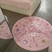Chic Barbie 12 Dancing Princesses Floral Round Plush Rug Carpet - ArtGalleryZen