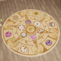 Chic Barbie 12 Dancing Princesses Floral Round Plush Rug Carpet - ArtGalleryZen