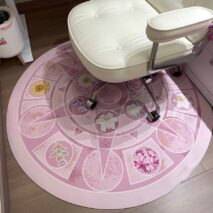 Chic Barbie 12 Dancing Princesses Floral Round Plush Rug Carpet - ArtGalleryZen