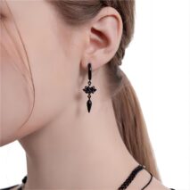 Chic Black and White Little Ghost Earrings - ArtGalleryZen